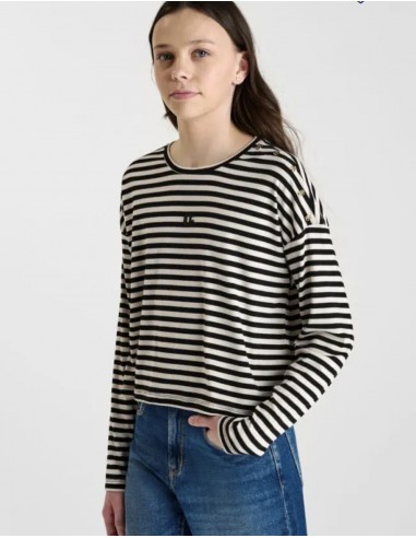 CAMISETA RAYAS CRUDO Y NEGRO